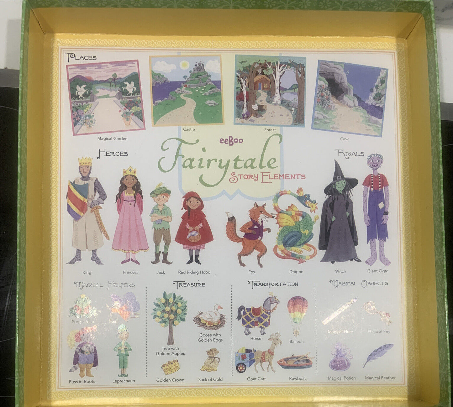 Board Game eeBoo FAIRYTALE Spinner Family Game 2 4 Player 5+yrs 1 piece missing