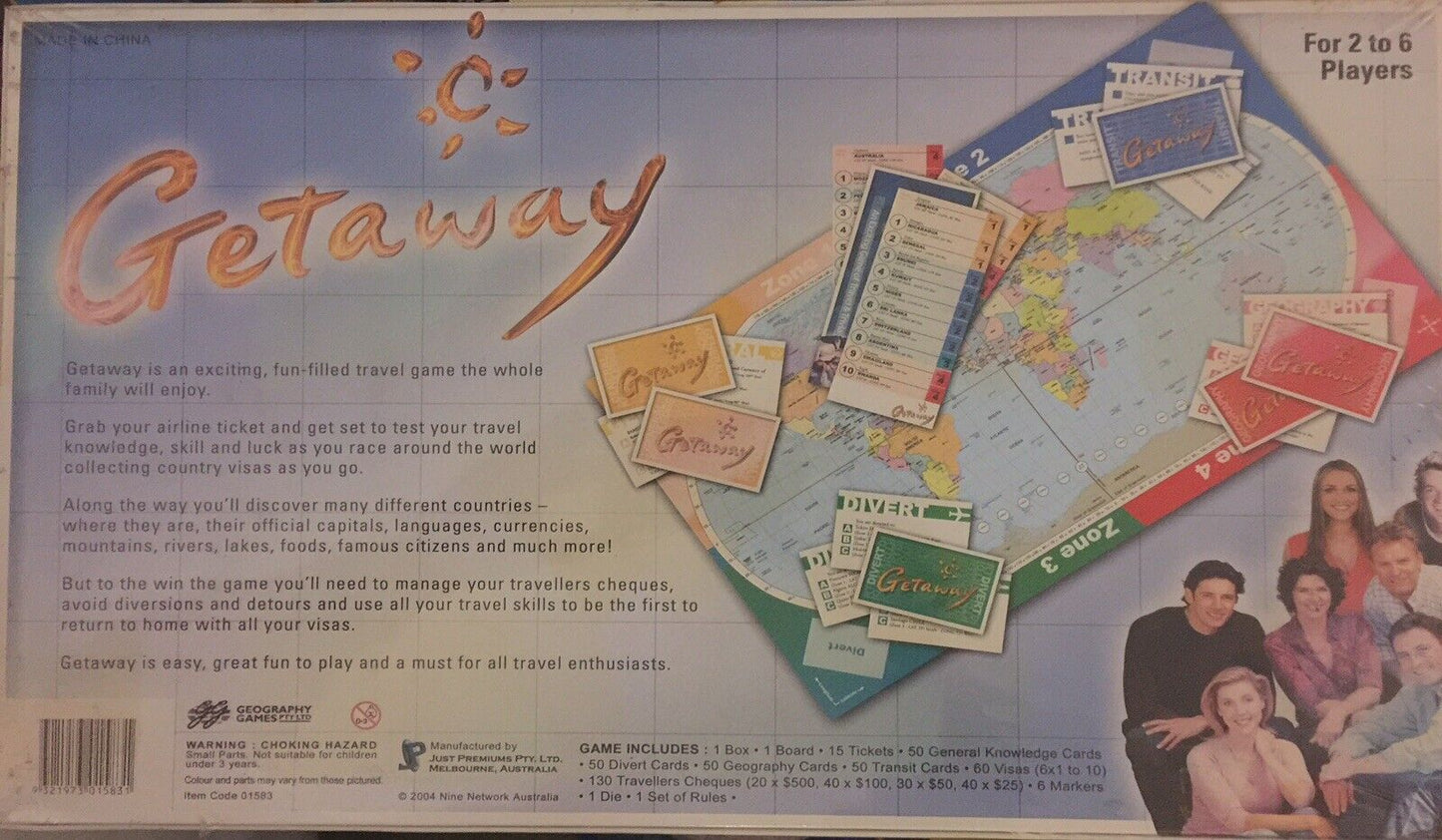 GETAWAY An Exciting Game Of Travel & Trivia Nine Network 2004 Board Game NEW