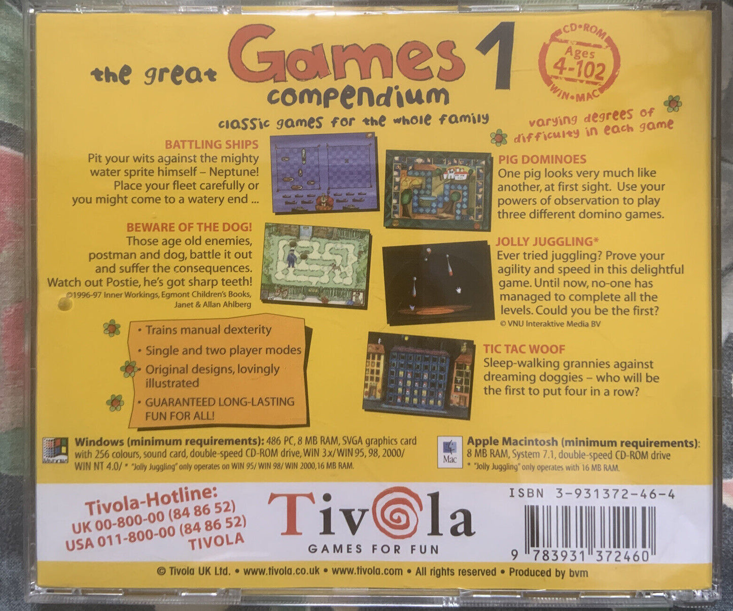 CD Board Game Classic THE GREAT GAMES 1 Compendium for the Whole Family TIVOLA