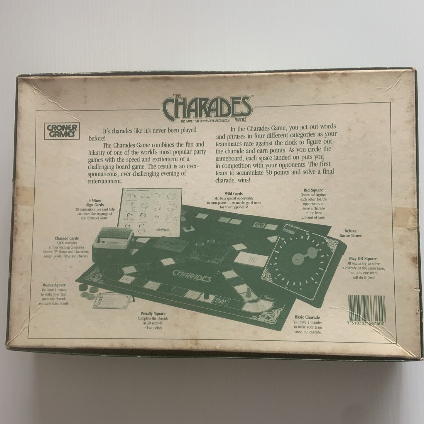 Board Game THE CHARADE GAME By Croner Games 1984 Vintage Complete Foxing Party
