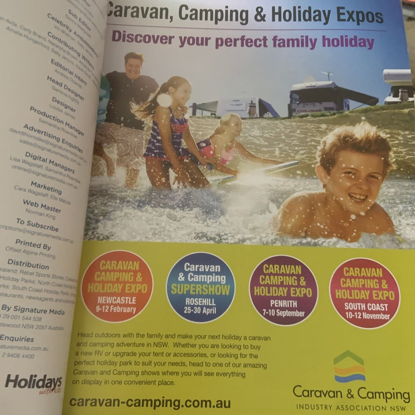 Magazine CARAVAN & CAMPING WITH KIDS Australia Tourist Sights Activities 2017