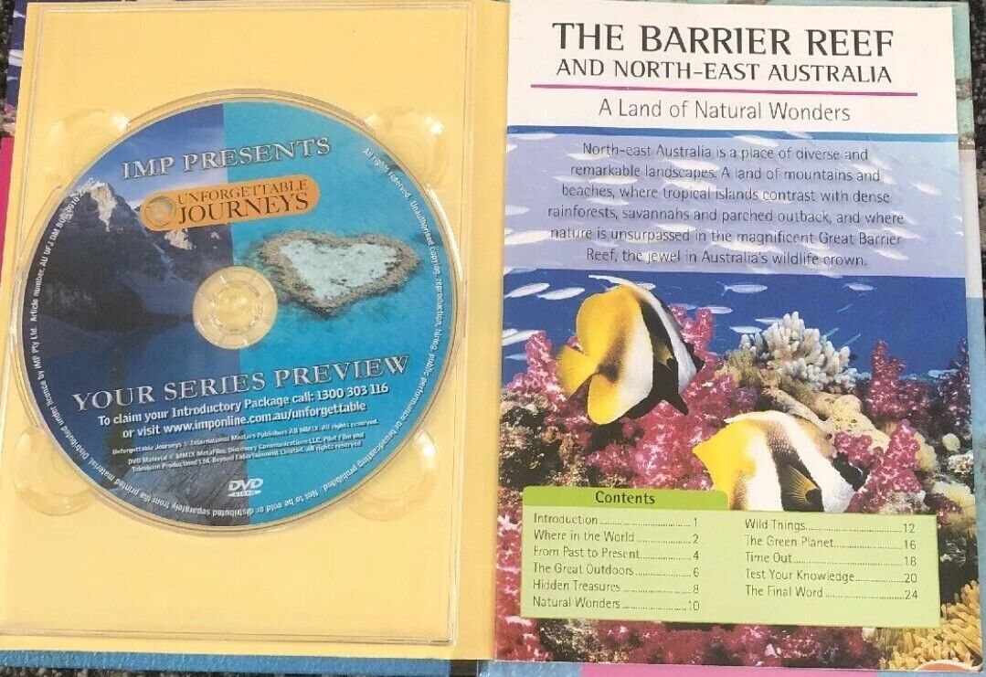 HC The Barrier Reef & North East Australia Land Of Natural Wonders BOOK + DVD