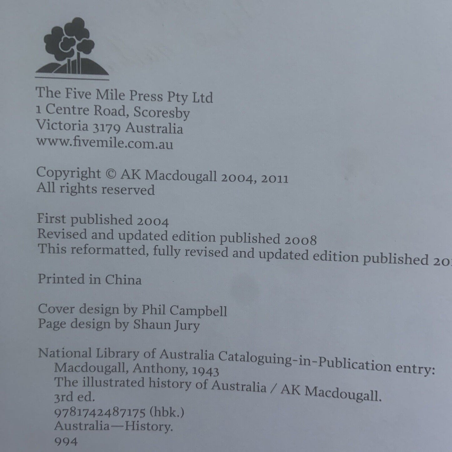 HC The Illustrated History of Australia Revised Updated A K MacDougall 2011 DJ