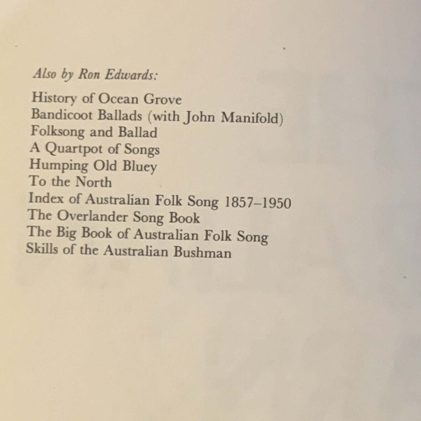 PB THE AUSTRALIAN YARN By Ron Edwards Book Australian Humour Wit 1982 Inscribed