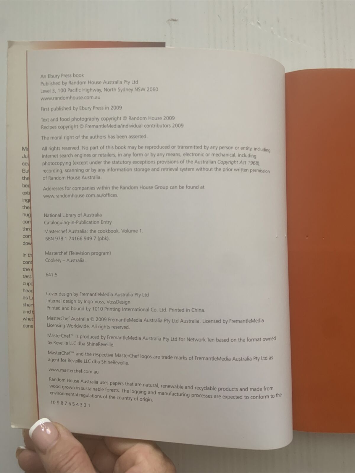 MASTERCHEF Australia THE COOKBOOK Volume One 1 Contestant Journey Recipe 2009 TV