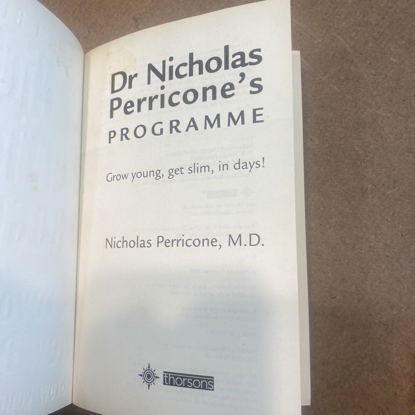 PB Dr Nicholas Perricone's Programme Grow Young Get Slim in Days 2004 Cult Diet