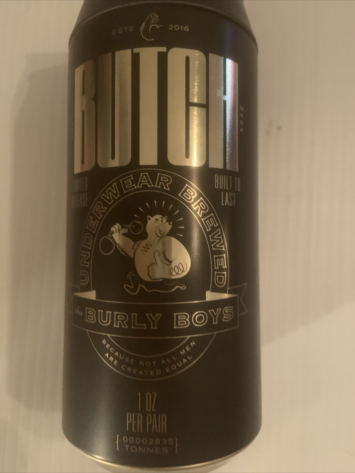 Money Box Beer Can BUTCH UNDERWEAR BREWED FOR BURLY BOYS Storage Mens Hide $ Key
