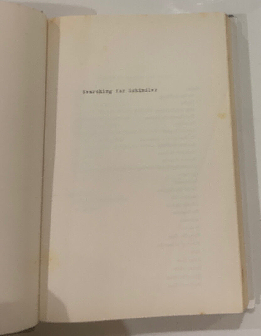 HC SEARCHING FOR SCHINDLER Tom Keneally Memoir True Story DJ w a tear see pics