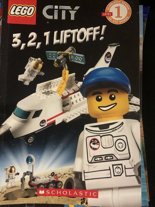 LEGO CITY 3 2 1 Liftoff! Scholastic Reader:by Sonia Sander Childrens PB Book