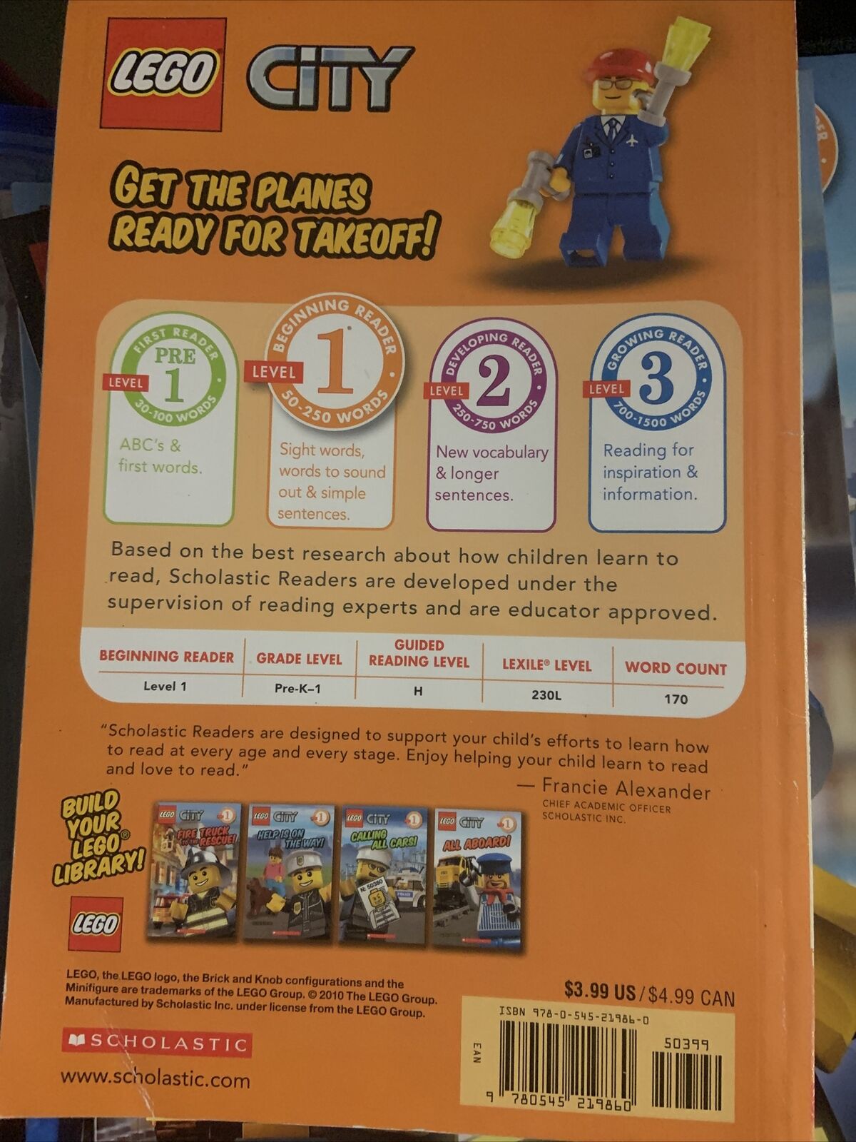 LEGO CITY Ready for Takeoff! Level 1 Scholastic Sonia Sander PB Childrens Book