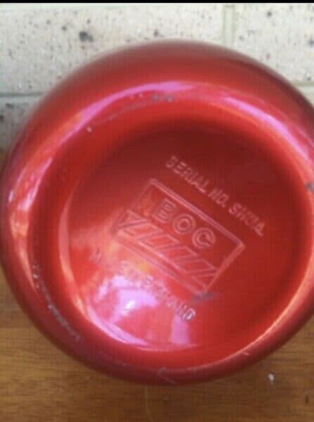 Retro Vintage Cherry Red Soda Syphon Anodised Tear Drop BOC Made in England
