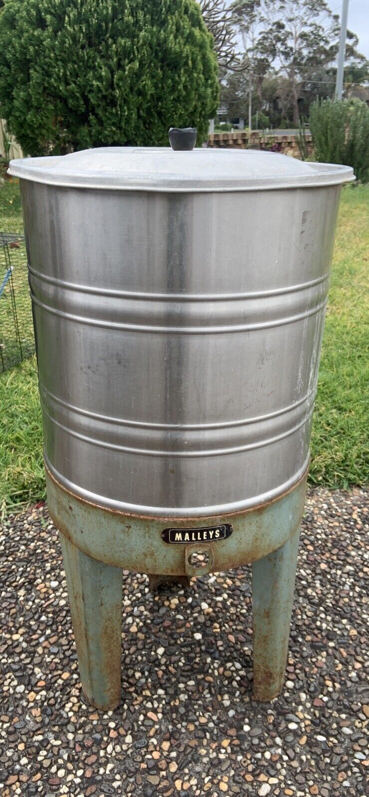 Vintage Copper Boiler Electric MALLEYS Stainless Steel Washer Needs Rewiring