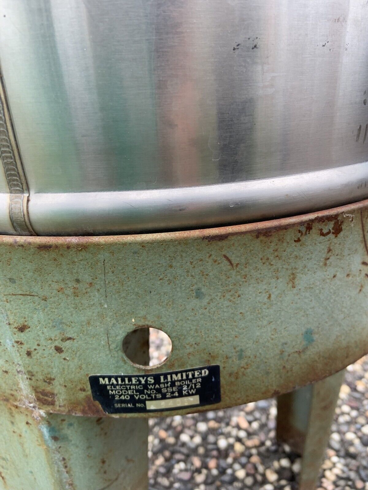 Vintage Copper Boiler Electric MALLEYS Stainless Steel Washer Needs Rewiring