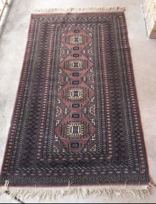 PAKISTANI Handmade Floor RUG Turkish Persian style fringed minor fraying on edge