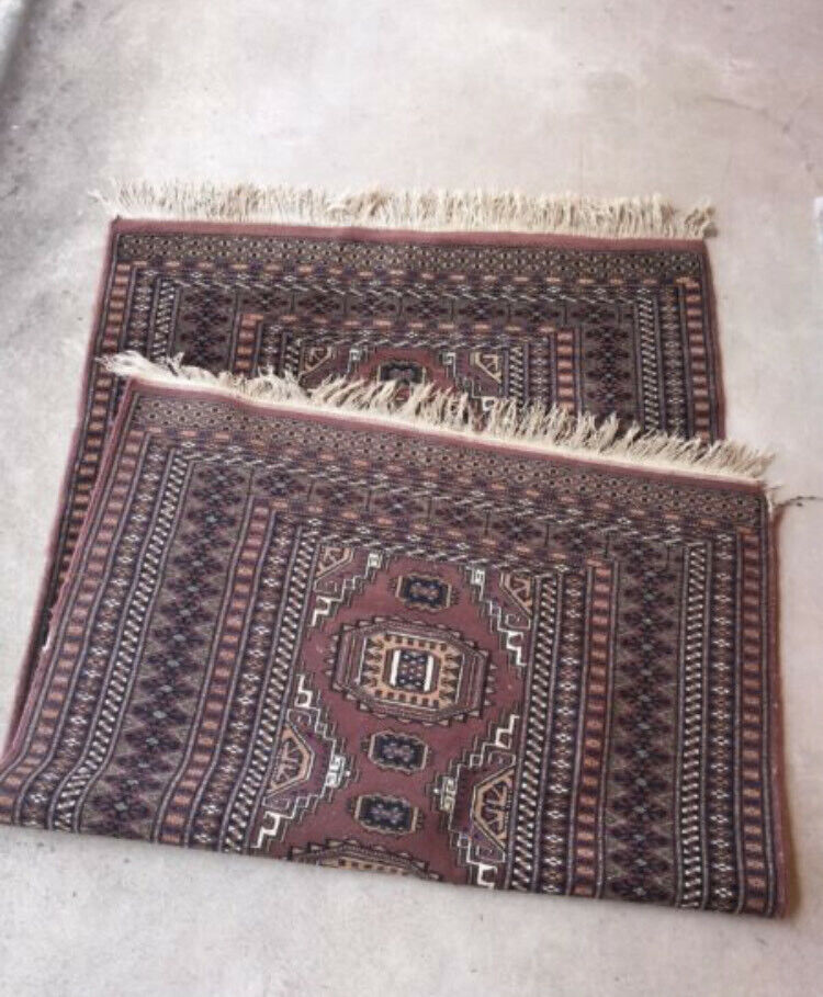 PAKISTANI Handmade Floor RUG Turkish Persian style fringed minor fraying on edge