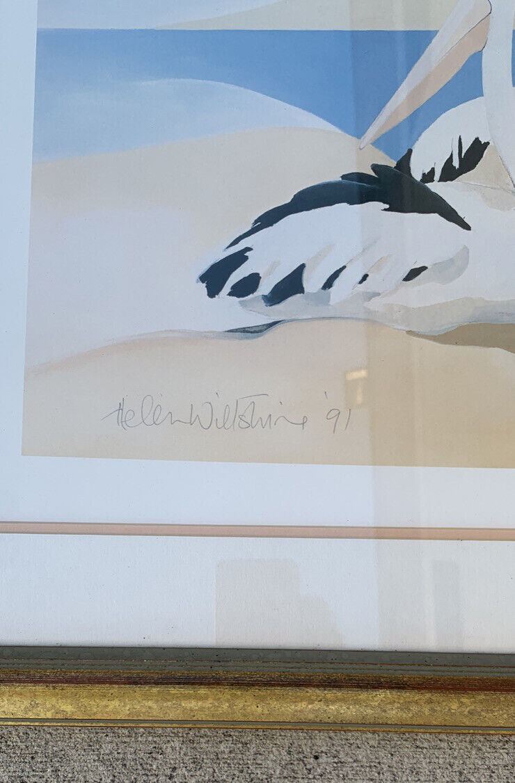 Helen Wiltshire Art 1991 limited edition 243/300 Pelicans Australian Artist