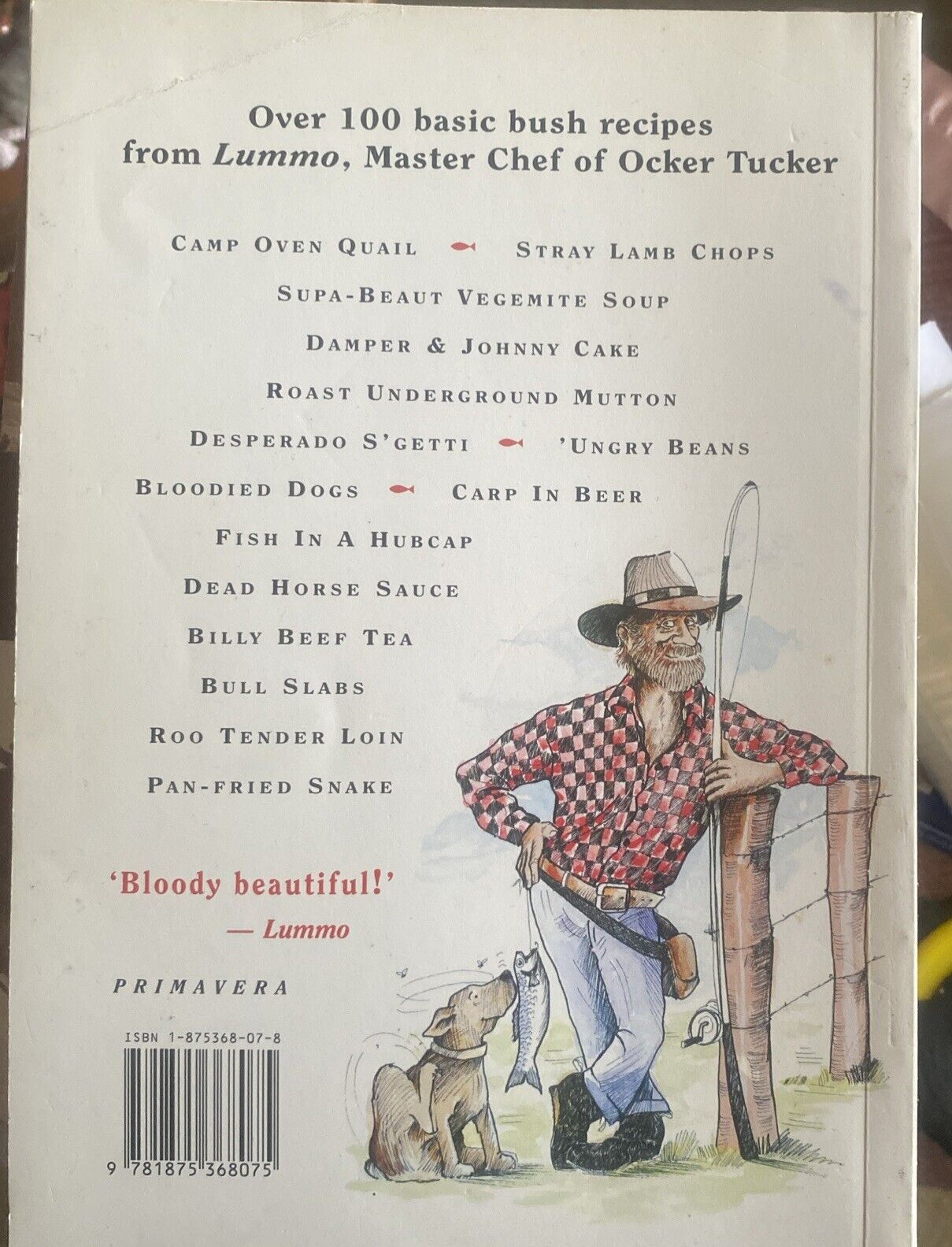 Cookbook RABBIT ON A SHOVEL Aussies Cooking Around the Campfire Herb Lummis 1993