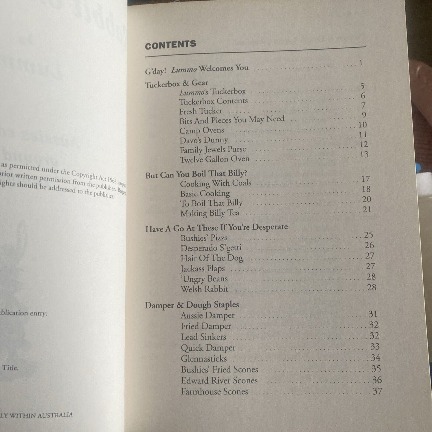 Cookbook RABBIT ON A SHOVEL Aussies Cooking Around the Campfire Herb Lummis 1993