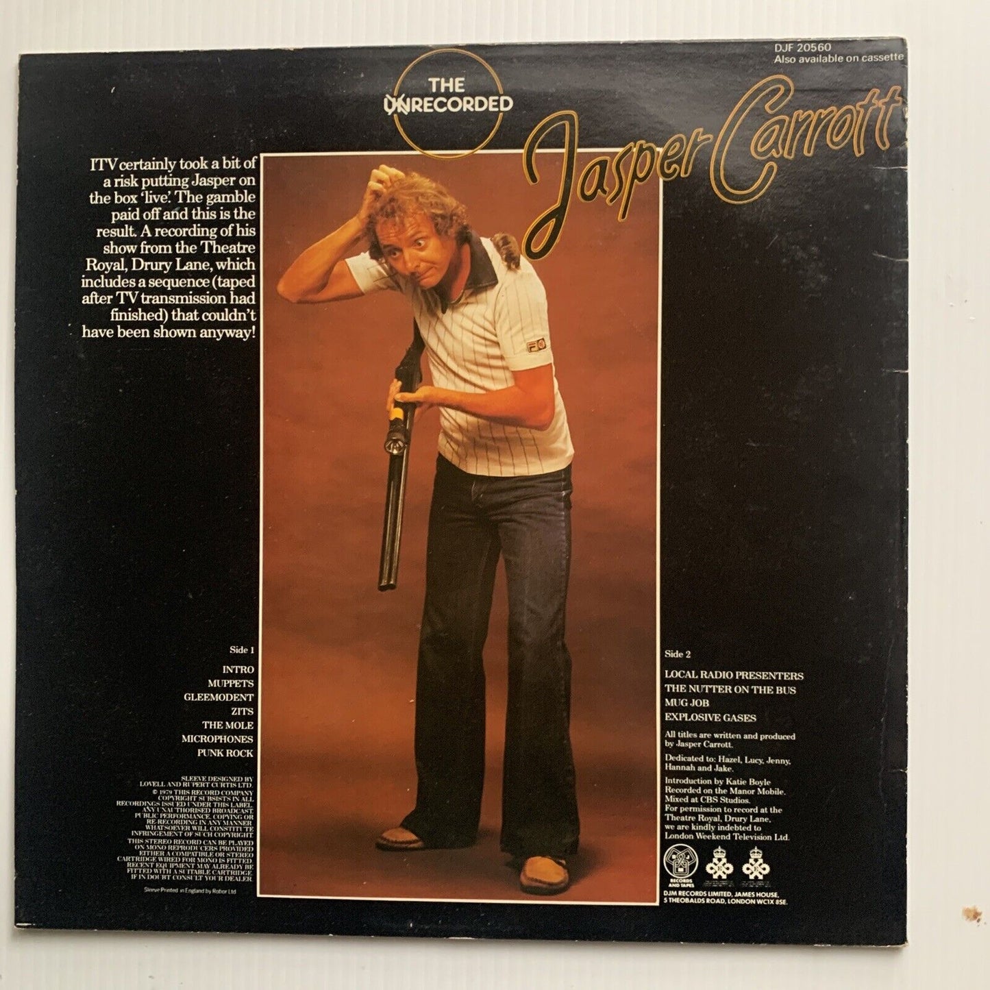 The UnRecorded JASPER CARROTT Music Record Live from Drury Lane England 1979