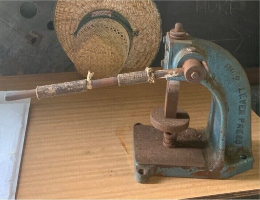 LEVER PRESS A Ornstin Ltd NO2 Vintage Cast Iron Rustic blue steel Heavy