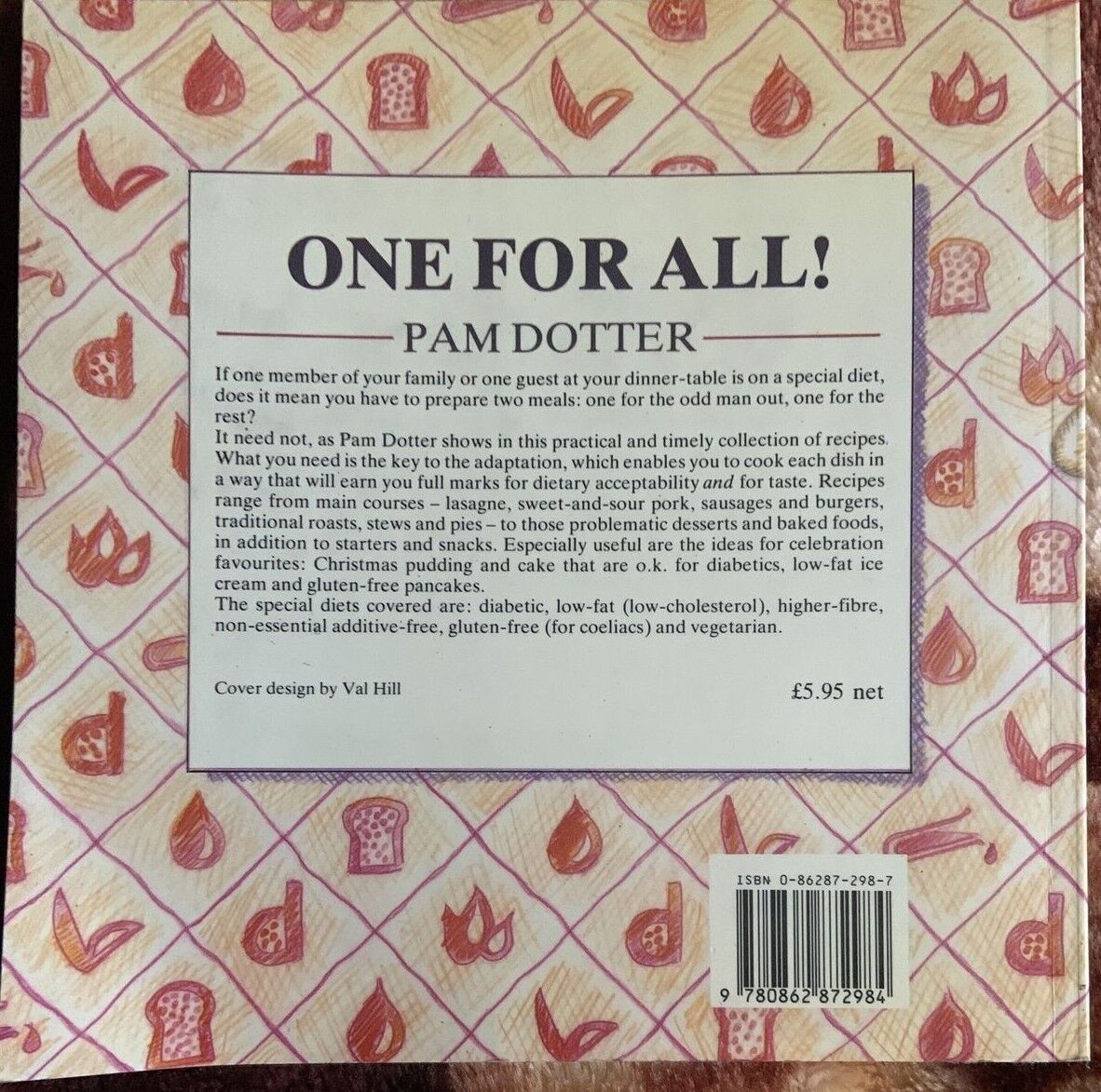 Cookbook ONE FOR ALL Favourite Dishes Adapted For Special Diets Pam Dotter PB