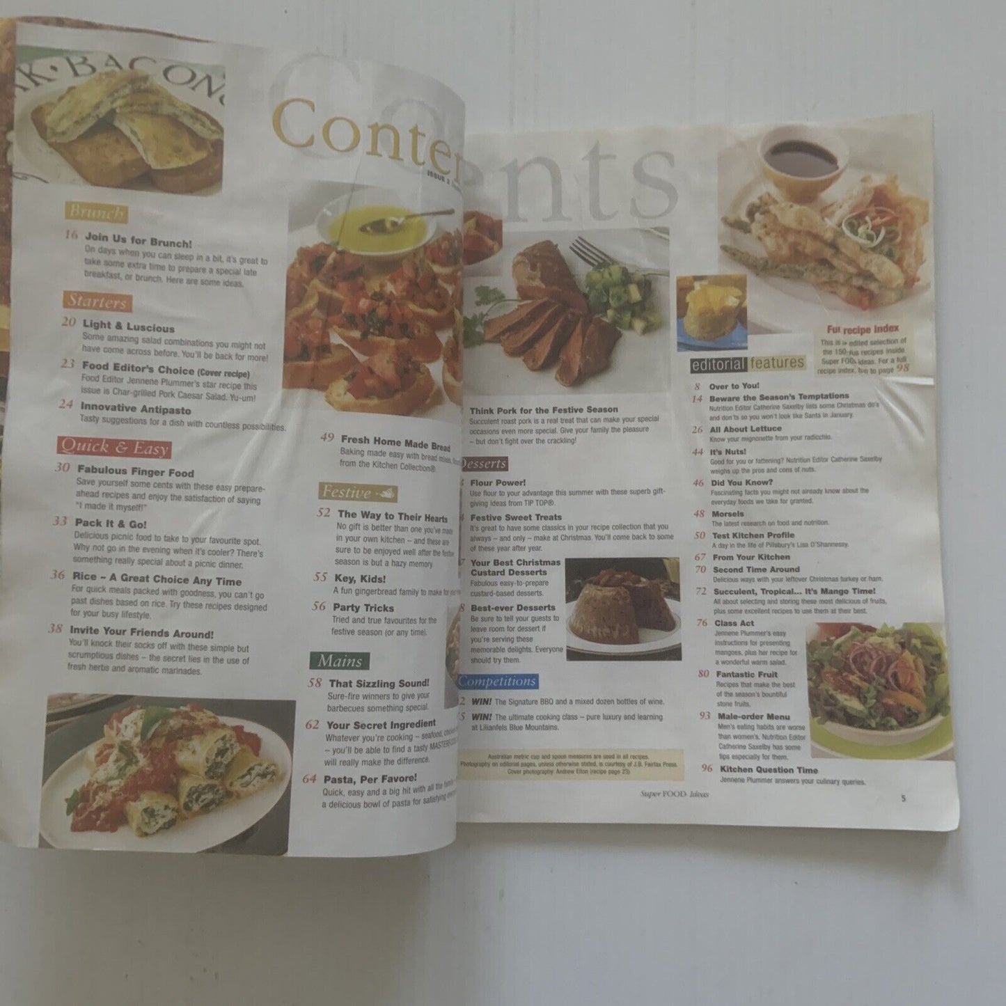 Cookbook SUPER FOODS IDEAS Magazine Issue 3 Dec/Jan 2003 Classic Recipes PB