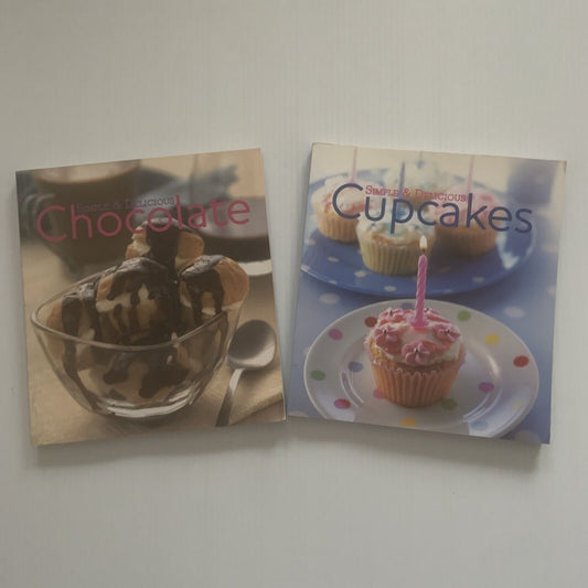 Cookbook 2 Books Set SIMPLE AND DELICIOUS Chocolate Cupcakes PB Recipes 2009 New