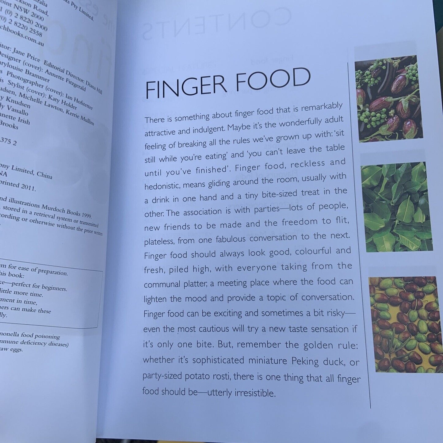 Cookbook THE ESSENTIAL FINGERFOOD Large PB Revised 2011 Bay Books 304 Pg Recipe