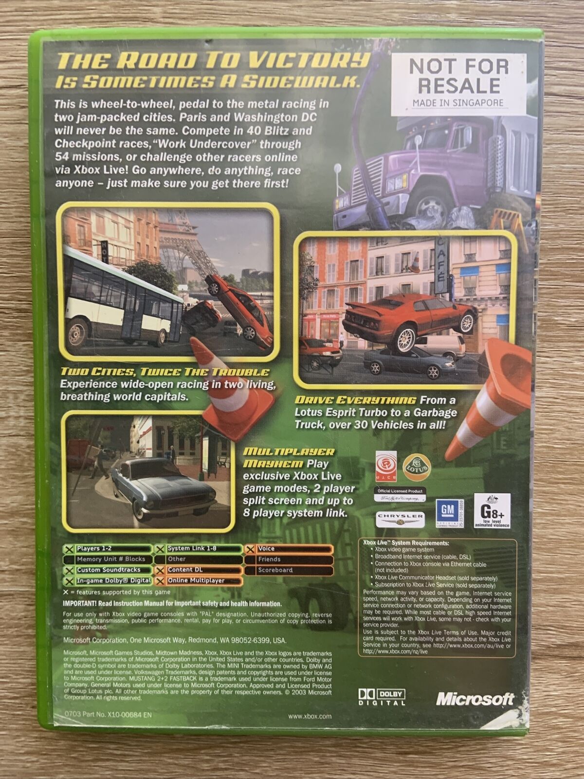 PC Game XBOX Midtown Madness 3 Original Microsoft PAL Complete + Manual