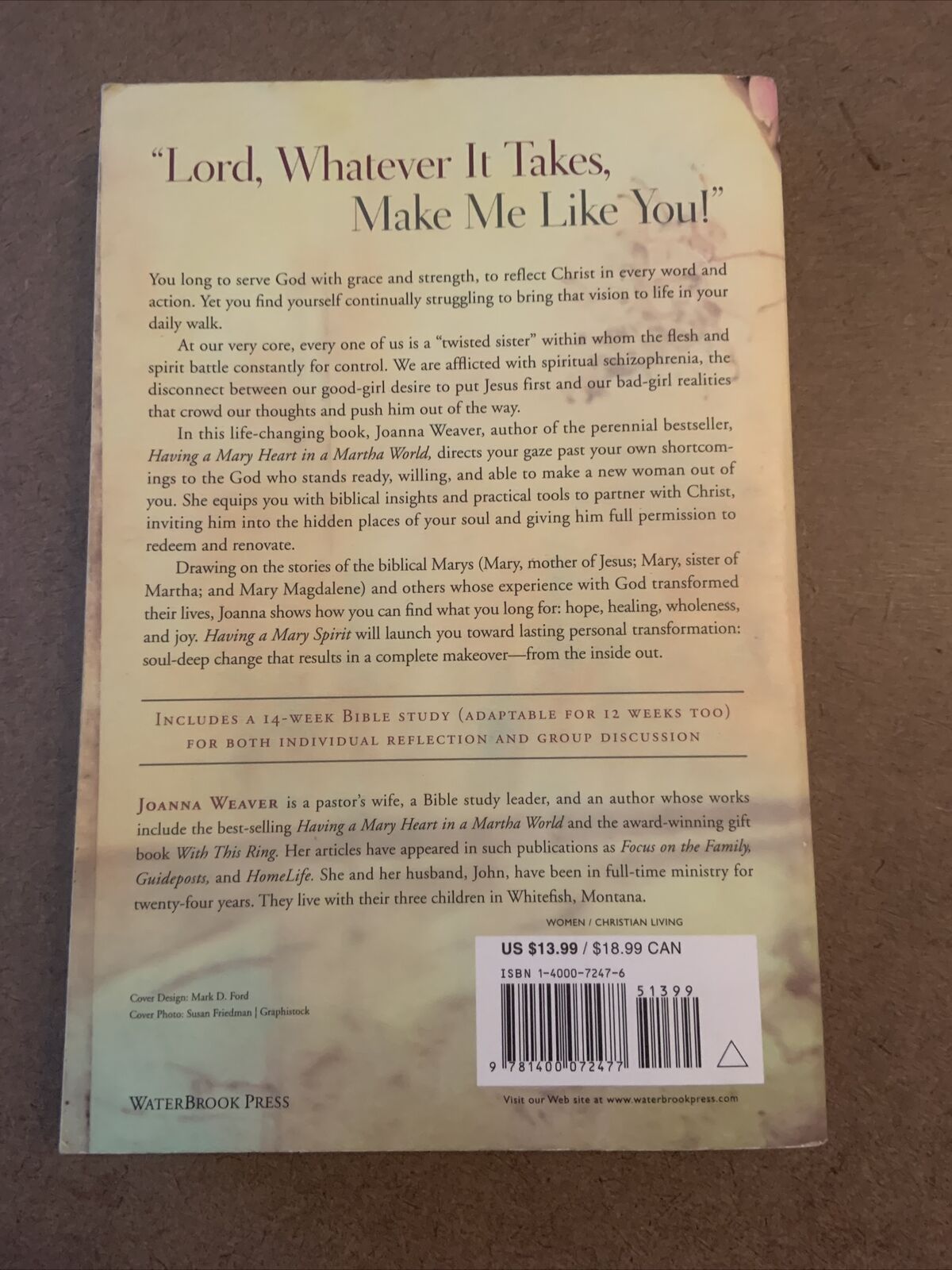 PB Book HAVING A MARY SPIRIT Allowing God To Change Us Joanna WEAVER Inscribed
