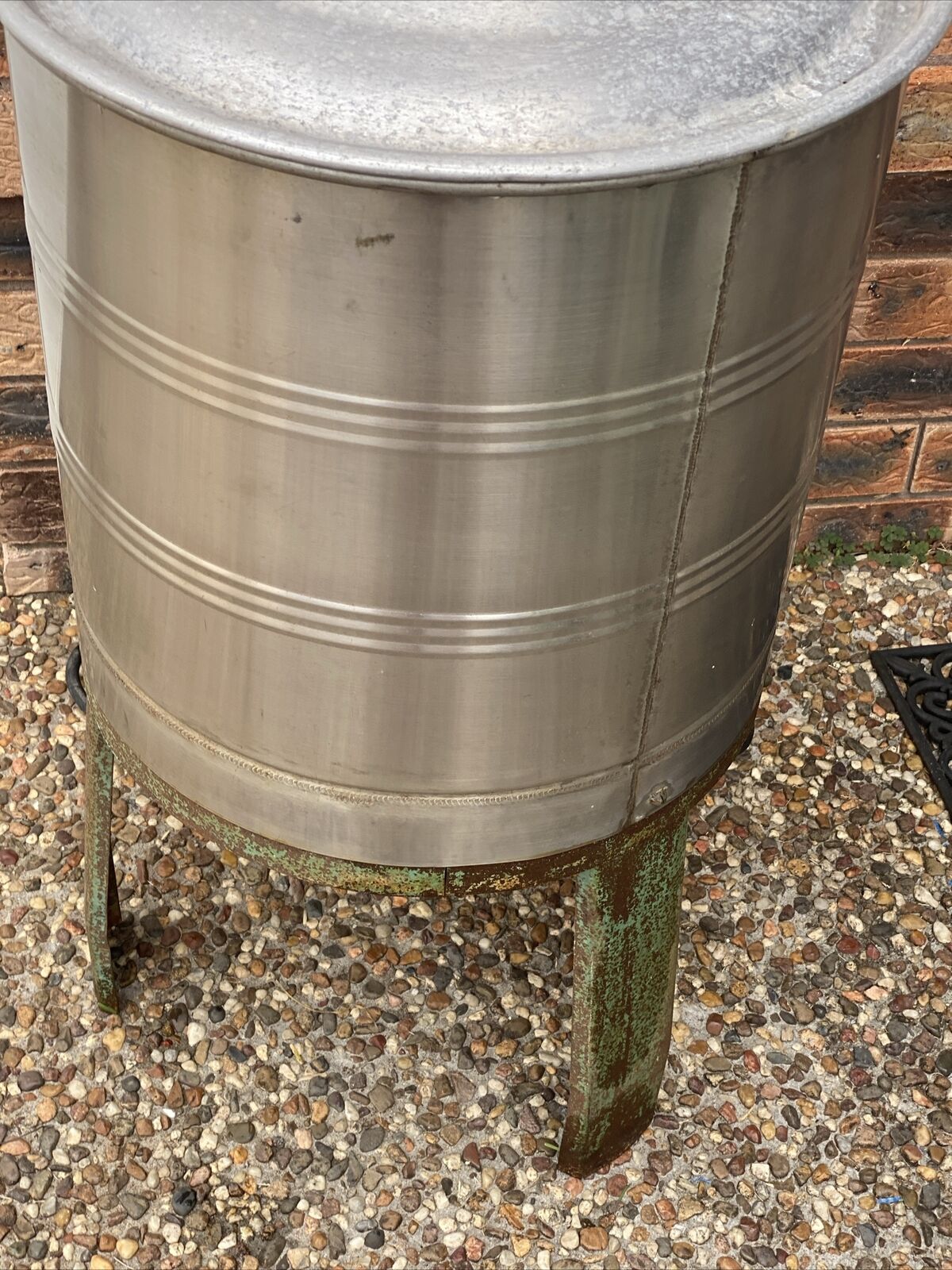 Vtg Electric WILSON 12 Gallon Stainless Steel Washer Boiler Green Stand Works