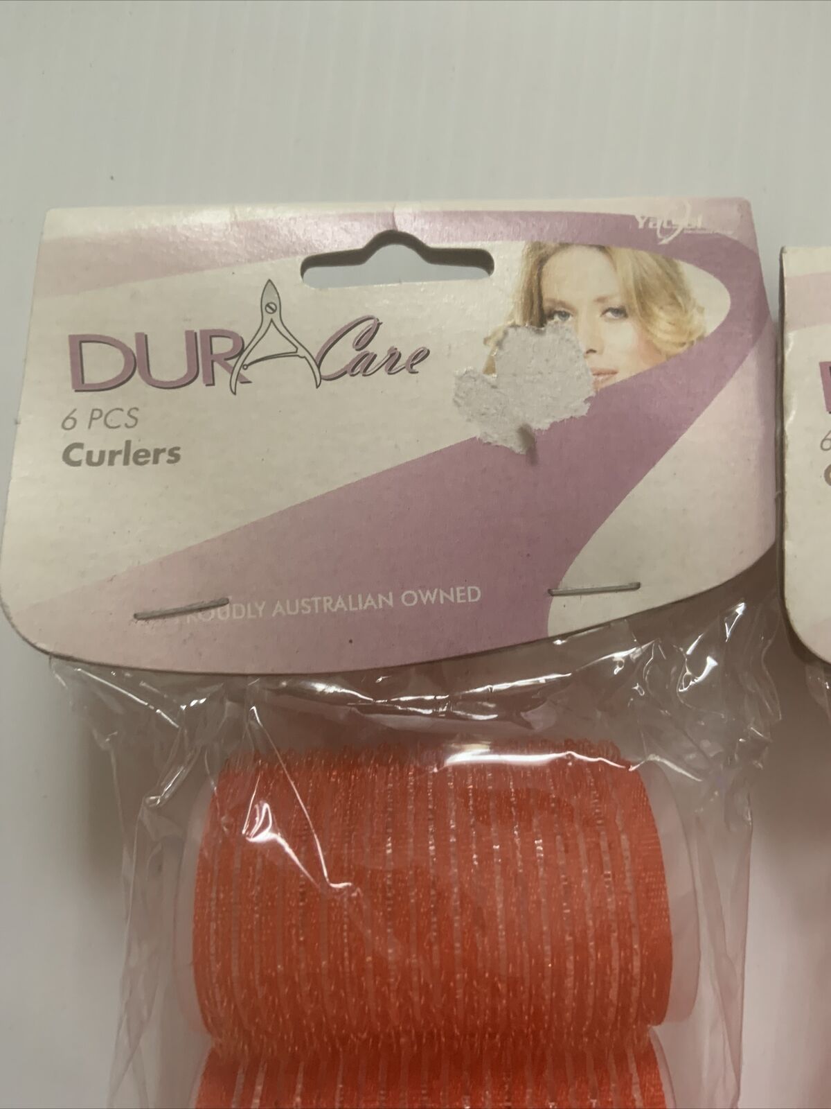 DURACARE 4 X 6 Pack Self Grip Hair Roller Cling Hair Curlers Red Blue LOT