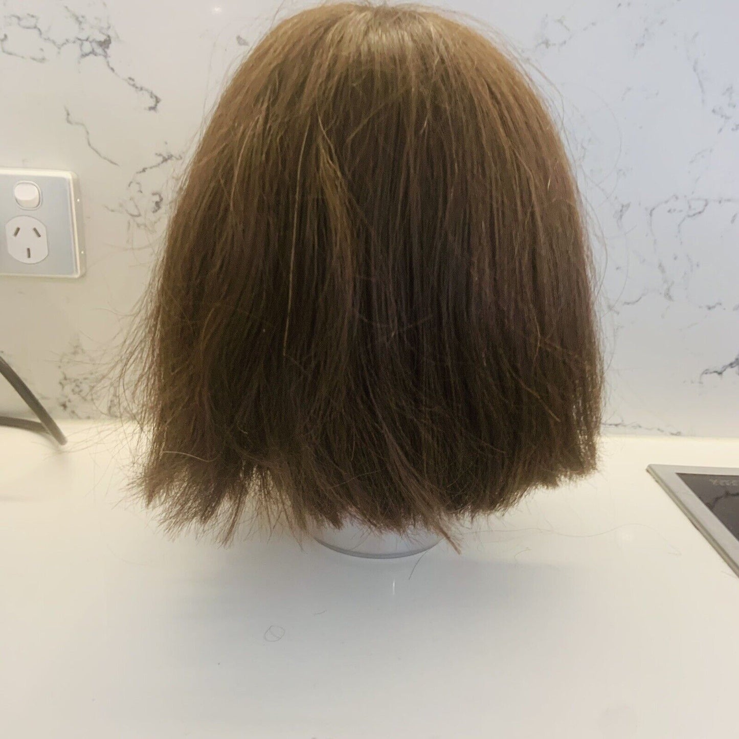 Mannequin Hat Head Female Hairdressing Training Neck Thick Human Hair #1 28cm