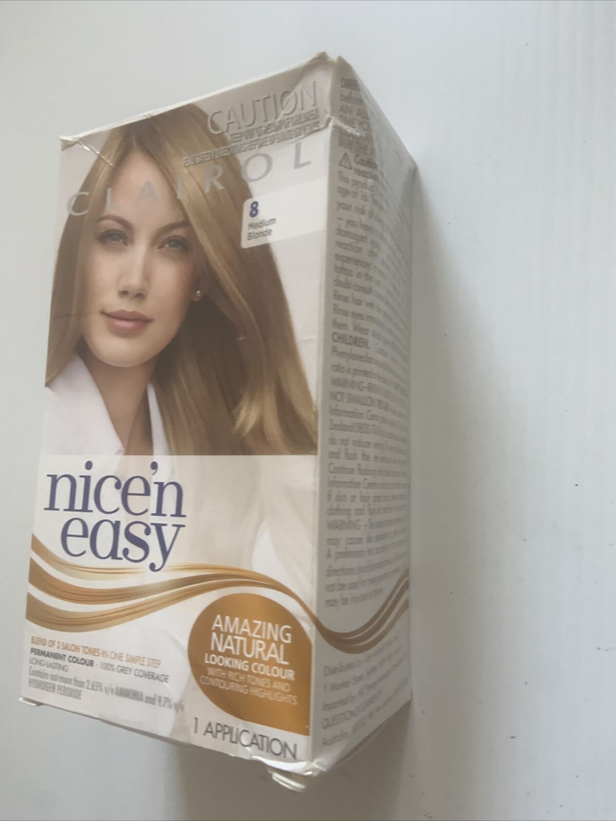 CLAIROL Nice 'N Easy 8 Natural Medium Blonde Permanent Colour Hair Dye Kit New