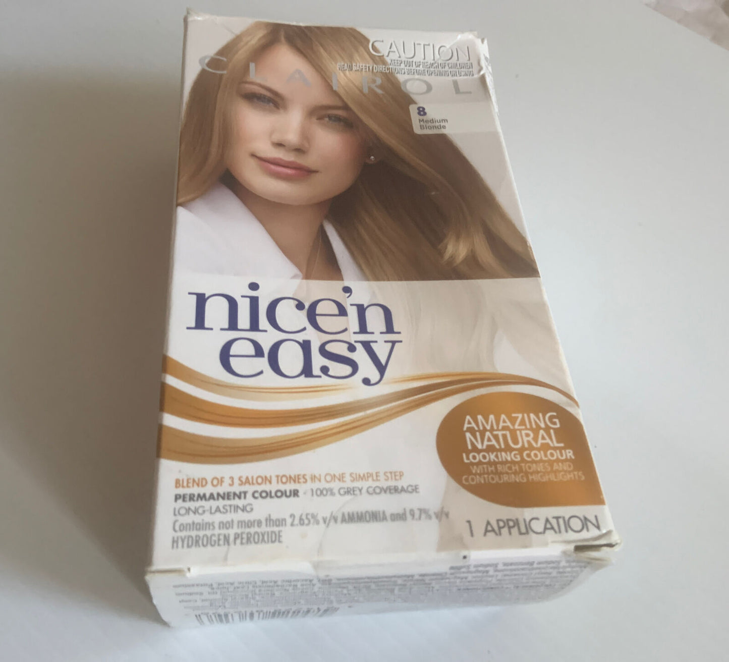 CLAIROL Nice 'N Easy 8 Natural Medium Blonde Permanent Colour Hair Dye Kit New