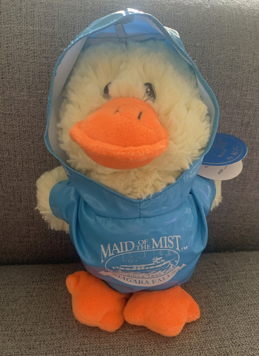 Plush Toy MAID OF THE MIST Duck Purrfection by MJC Niagara Falls w/Raincoat 1992