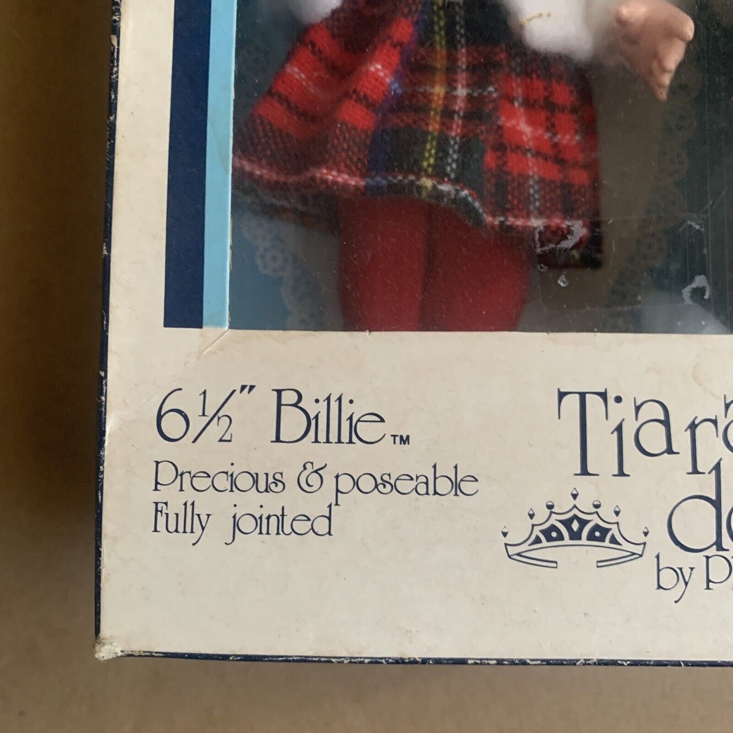 Doll BILLIE Playmates Tiara 6 1/2" Posable Blonde Christmas Outfit Vintage 1981