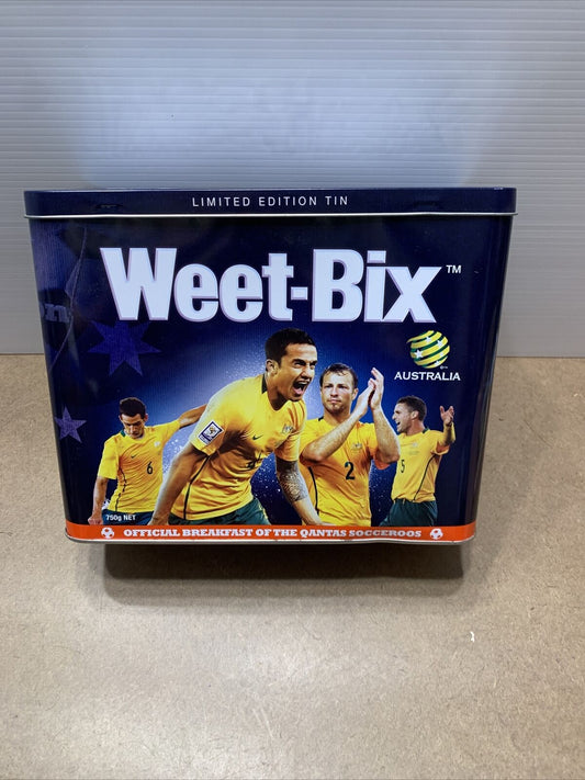 Metal Tin WEET BIX Ltd  Edition Qantas Socceroo  World Cup 2010 Aussie Hinge Lid