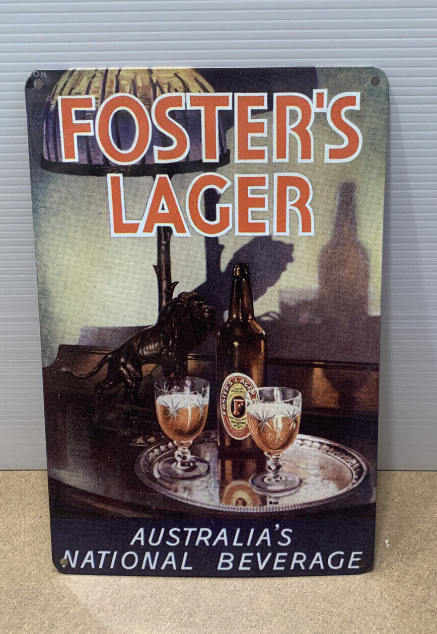 Metal Sign FOSTERS Lager Tin Beer Garage Man Cave Shed Bar 30 x 20cm NEW