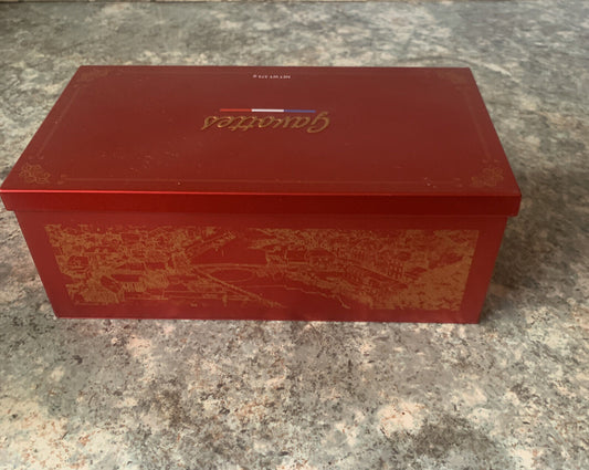 Metal Tin GAVOTTES Wind Up Music Box Red Metal French Crispy Crepes EMPTY
