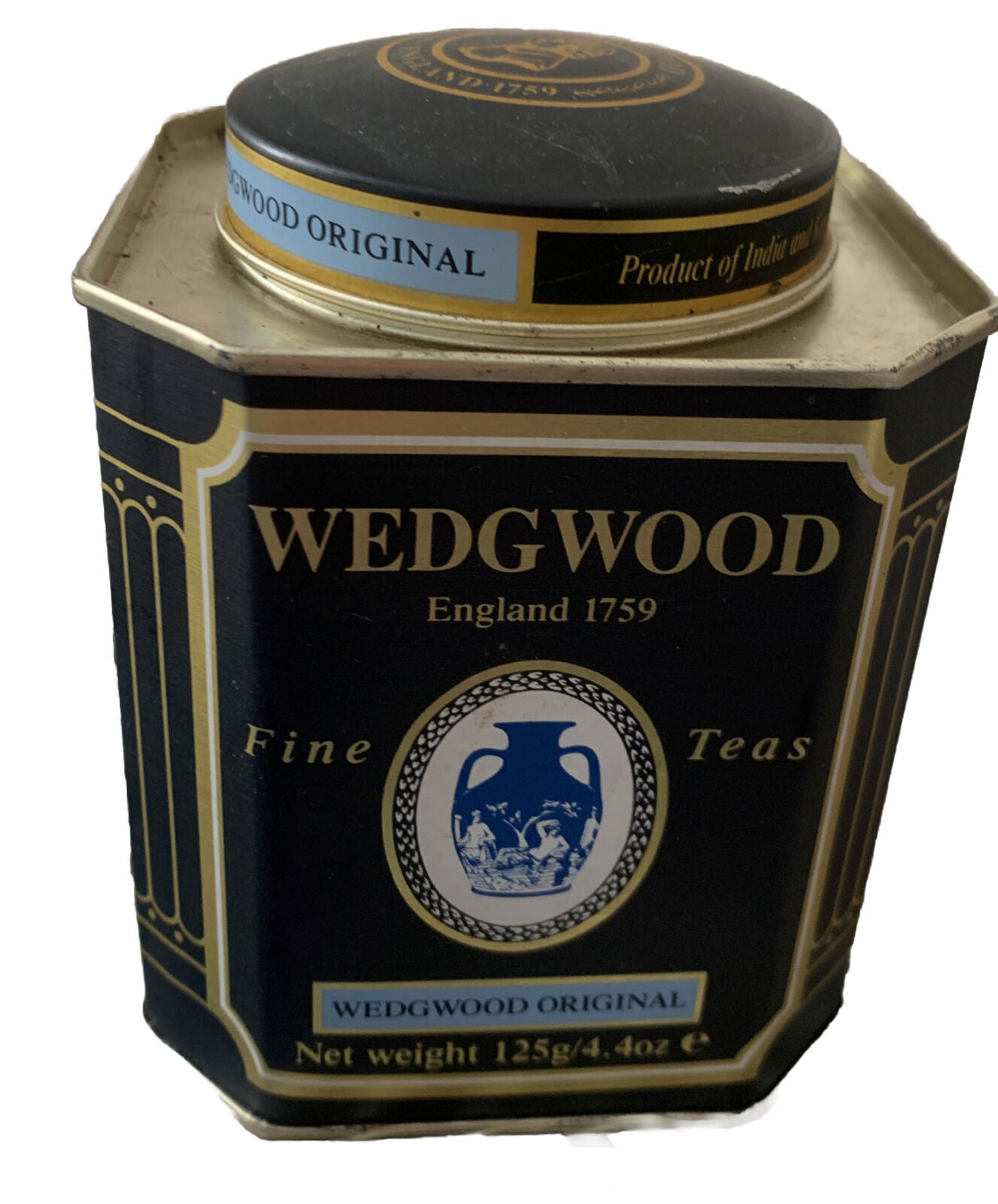Metal Tin WEDGWOOD Caddy Collectable Original Fine Teas Printed  125g England
