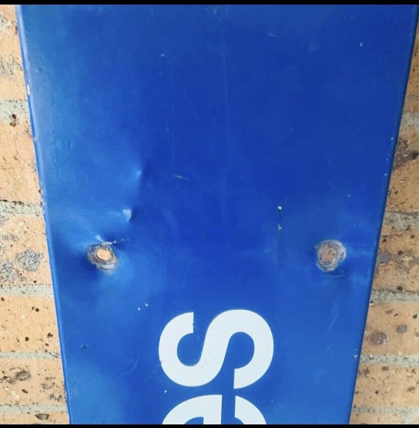 Vintage “Deliveries” Blue ENAMEL SIGN 150x 20cm GALVANISED Ready to Hang 4 Holes