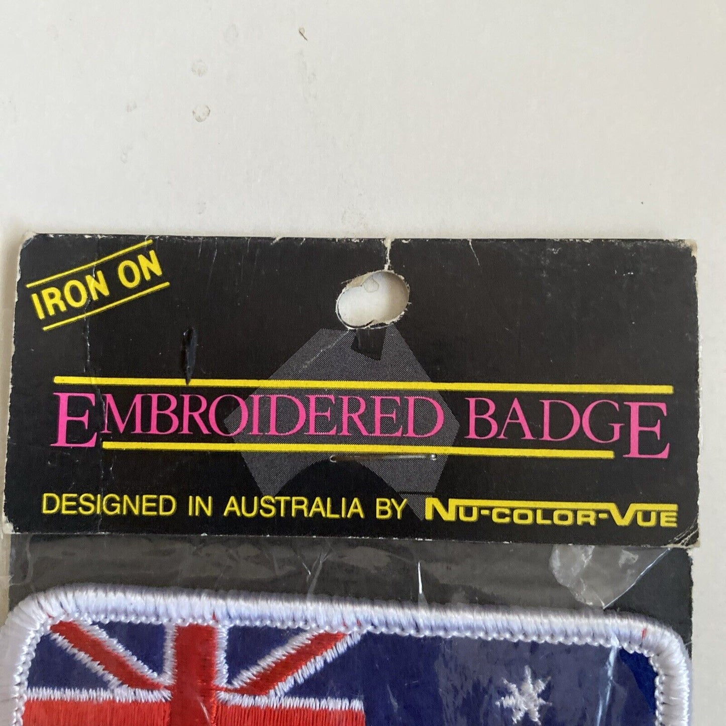1980’s Embroidered BADGE PATCH AUSTRALIA  Flag  CLOTH IRON ON Nu-Colour-Vue