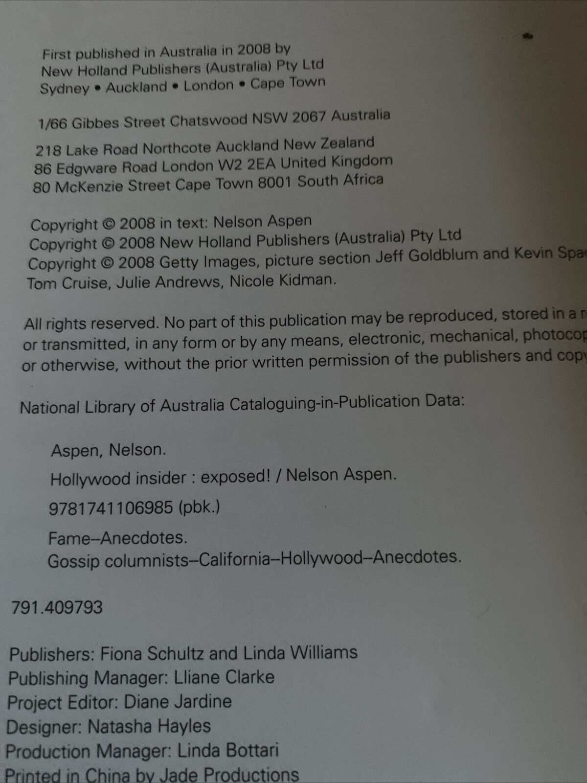 Hollywood Insider Exposed!Secrets Stars and Showbiz by Nelson Aspen PB 2008
