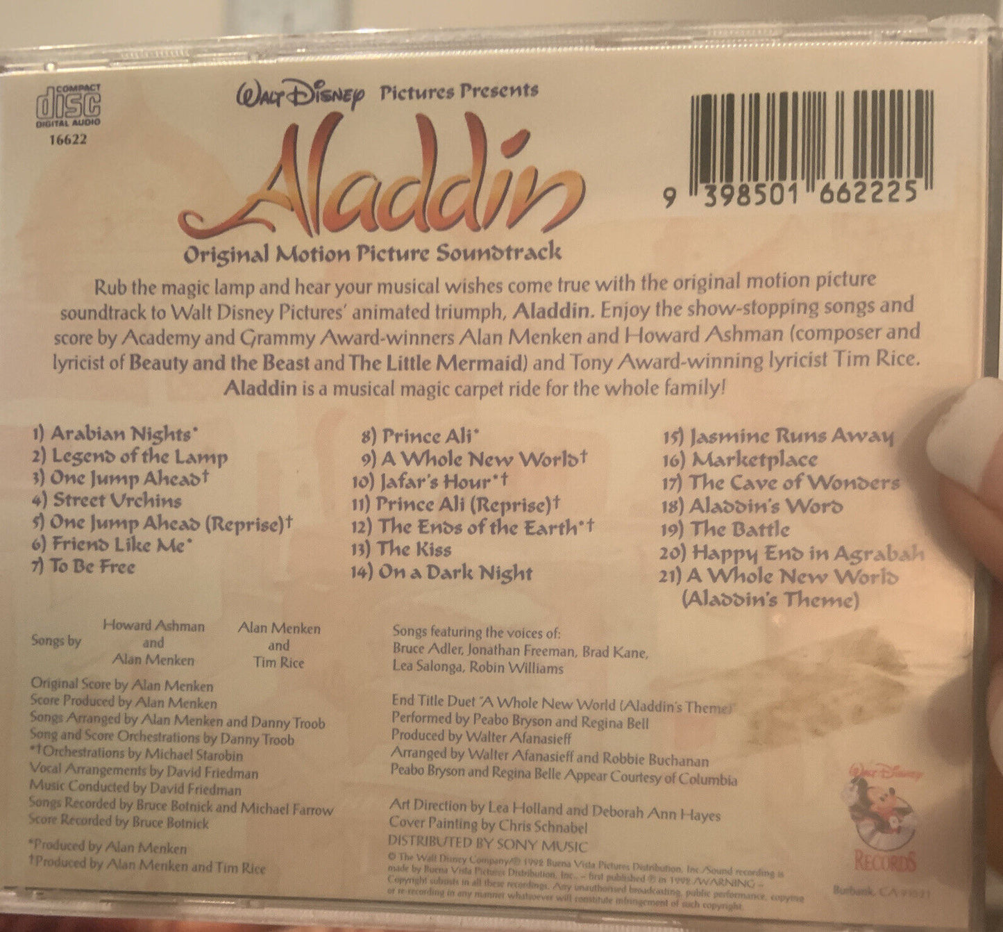 CD ALADDIN Movie Soundtrack Music Album