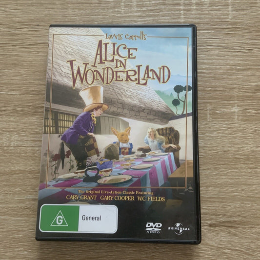 DVD Alice In Wonderland Cary Grant Gary Cooper W C Fields Vintage Hollywood Fim