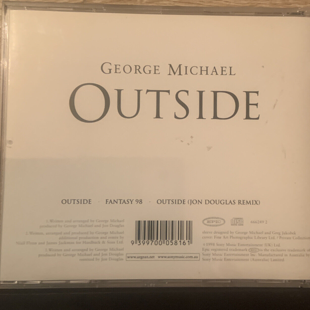 CD OUTSIDE George Michael Music Audio 1998 3 Tracks Jewel Case w Lyrics