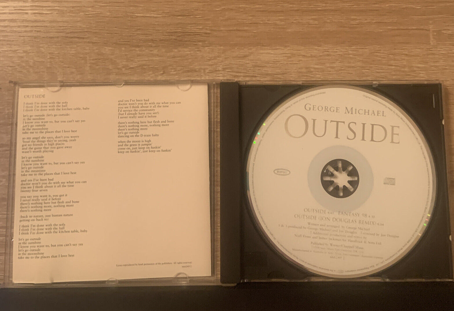 CD OUTSIDE George Michael Music Audio 1998 3 Tracks Jewel Case w Lyrics