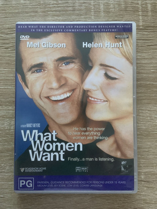 DVD WHAT WOMEN WANT Mel Gibson Helen Hunt R4 Metrosexual Romantic Comedy
