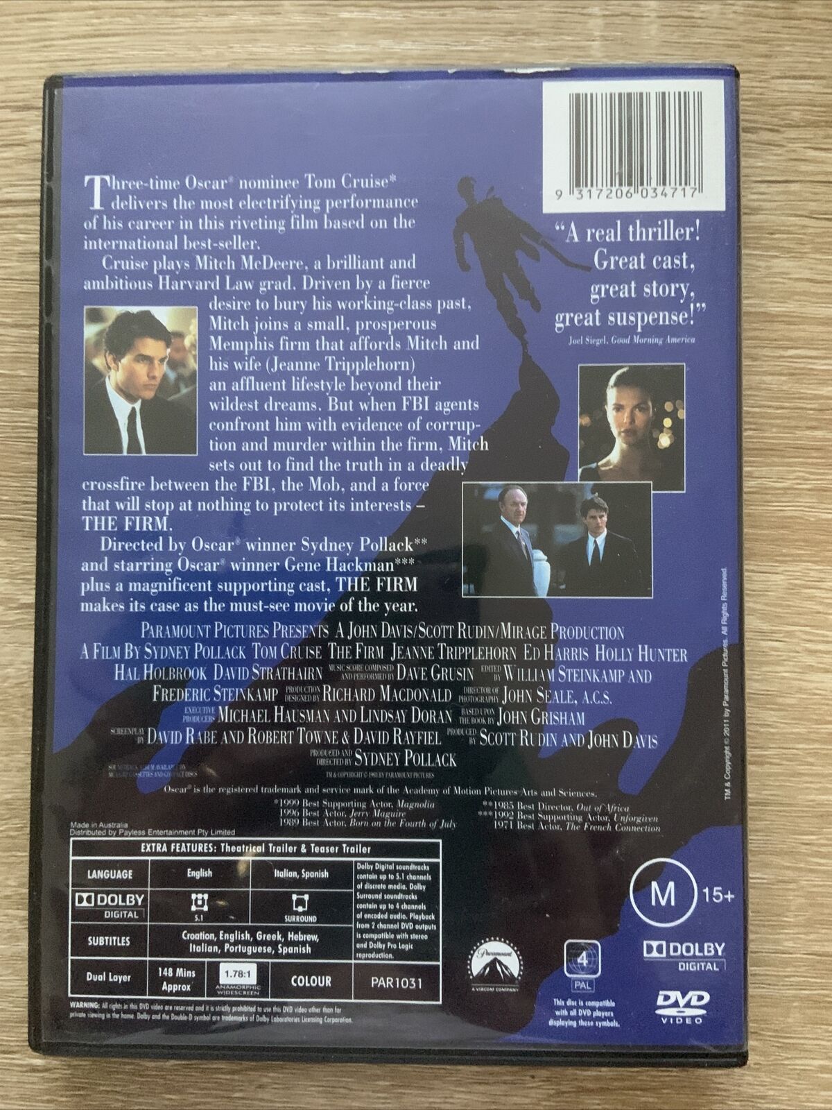 DVD The Firm R4 Tom Cruise Jeanne Tripplehorn Action Law Drama Intrigue